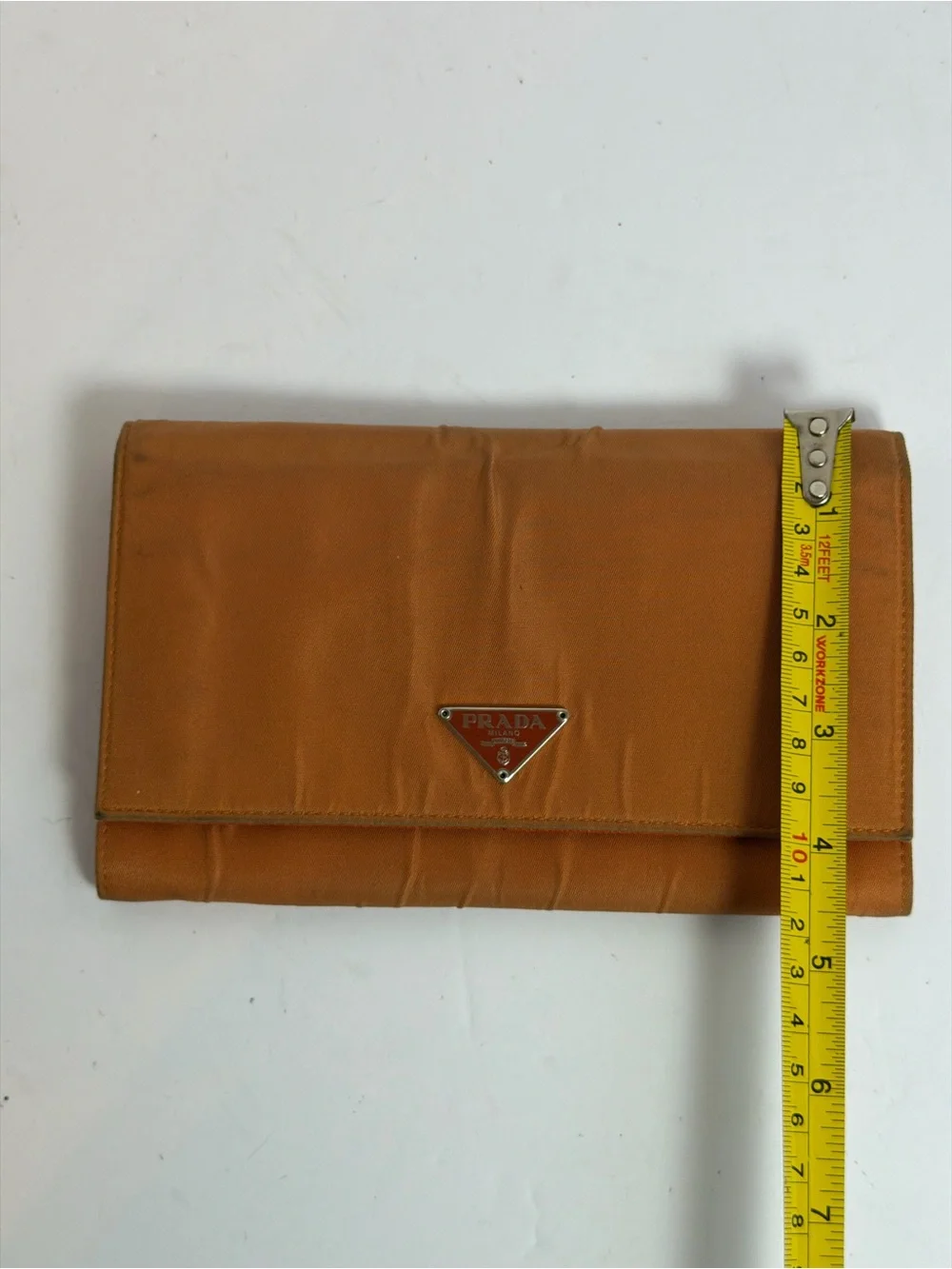 Prada Milano Orange Nylon Large Wallet